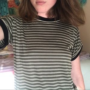 Tuesday Bassen Green Striped T-Shirt